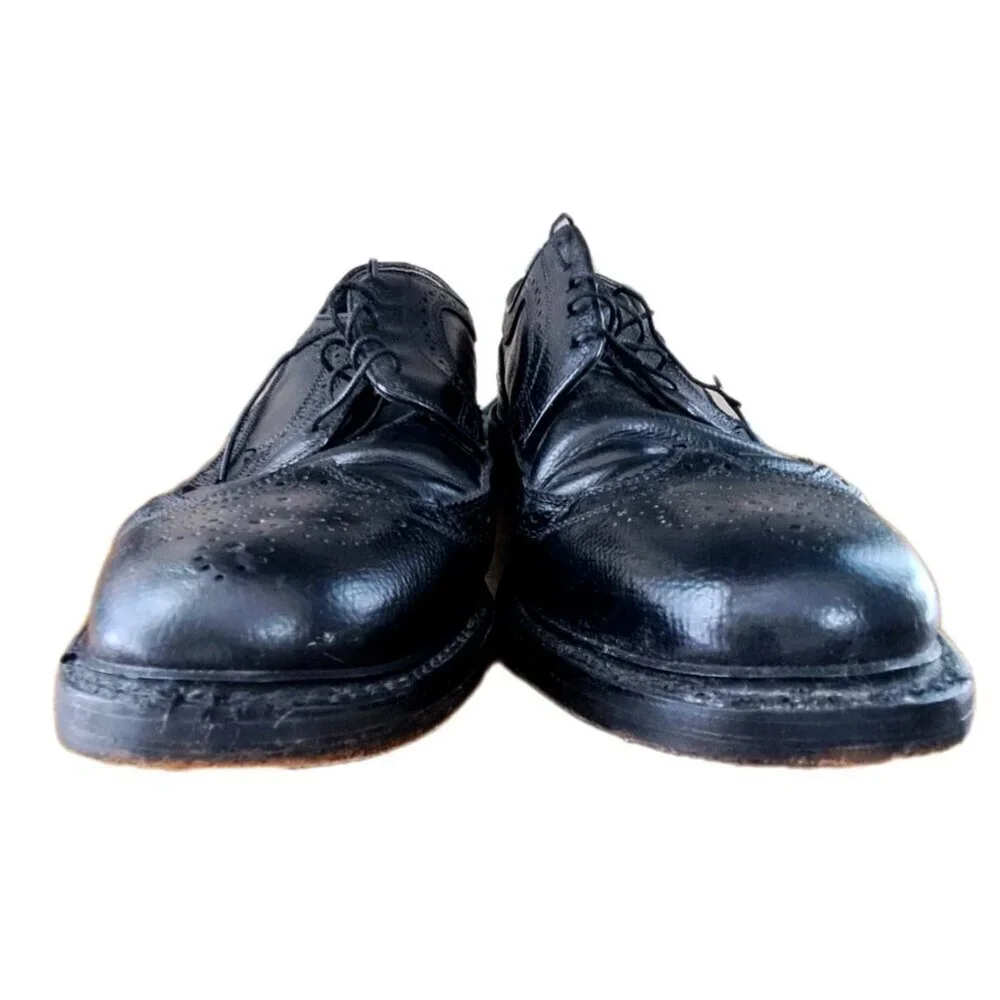 Men's  Black 13D Wingtip Brogue Leather Oxfords